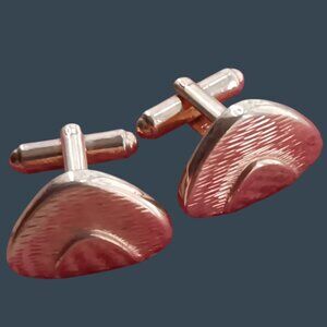 Vintage Estate Cufflinks Hickok MCM Gold Tone Metal Swirl Design Cufflinks Men
